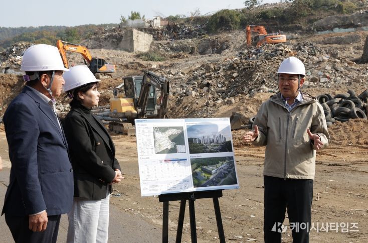백사마을 공사 현장을 방문한 오승록 노원구청장