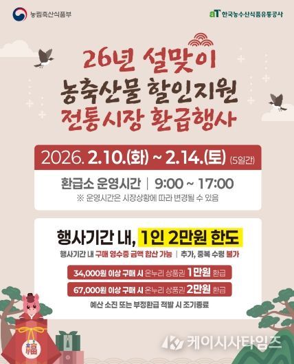 2026년 설맞이 전통시장 온누리상품권 환급행사