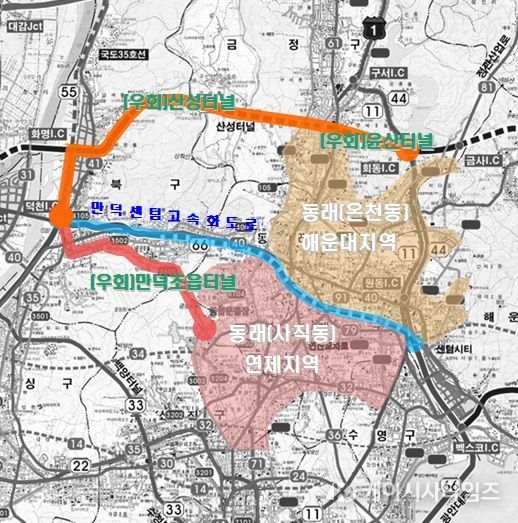 만덕센텀 고속화도로 우회도로 현황