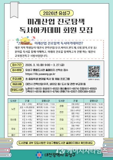 ‘2026년 미래산업 진로 탐색 독서아카데미’ 포스터