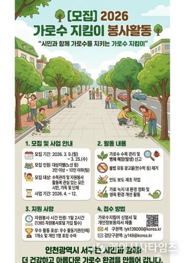 ‘가로수지킴이’ 봉사활동 참여자 모집