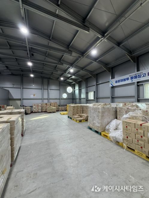 종량제봉투 물품 창고 사진(아산시시설관리공단)