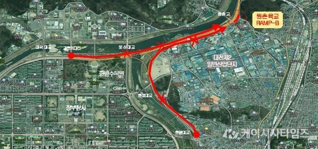 대전시, 천변도시고속화도로 원촌육교 전면 통제