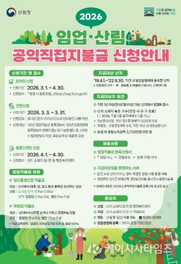 울진군 “임업인 직불금 신청하세요”