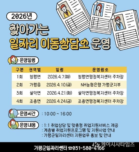 가평군, ‘찾아가는 일자리 이동상담소’ 운영