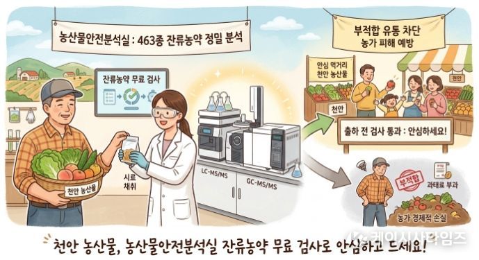 1. 천안시 ‘잔류농약 무료검사’ 이미지.